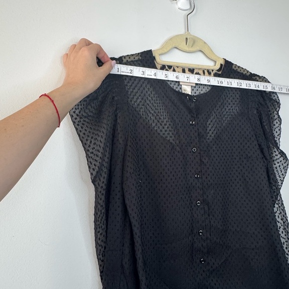 H&M Lace Polka Dot Sheer Top – Size 4, Puffed Sleeves - Picture 11 of 16